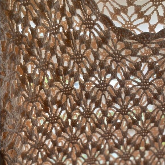 NET Ladies Peach Open Crochet Knit Peach Sweater Size: S - Picture 5 of 8